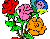 Dibuix Ram de roses pintat per CIRERETA