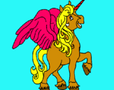 Dibuix Unicorn amb ales pintat per anònim