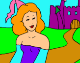 Dibuix Princesa i castell pintat per ELENA