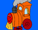 Dibuix Tren pintat per Biel i Berta