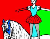 Dibuix Trapezista a sobre de cavall pintat per júlia
