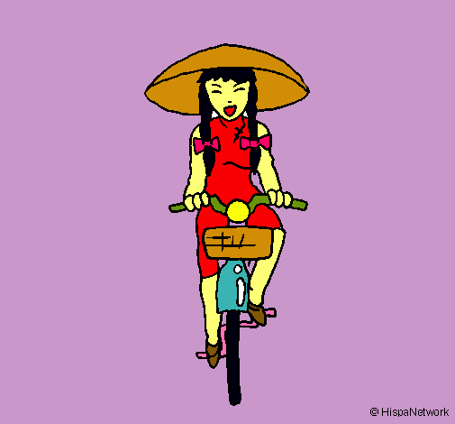 Dibuix Xina amb bicicleta pintat per Janinaa