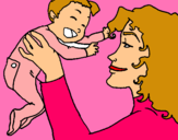 Dibuix Mare amb la seva nadó pintat per laura