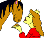 Dibuix Princesa i cavall pintat per queralt
