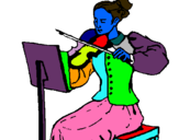 Dibuix Dama violinista pintat per alejandro