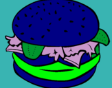 Dibuix Hamburguesa completa pintat per hamburguesa del marcel
