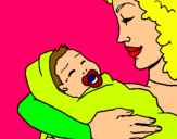Dibuix Mare amb la seva nadó II pintat per Helena