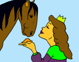 Dibuix Princesa i cavall pintat per MARTINA