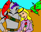 Dibuix Sant Jordi y la princesa pintat per Nuria yepes.