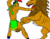 Dibuix Gladiador contra lleó pintat per franklin mieses