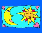 Dibuix Sol i lluna 2 pintat per Laia ramon