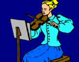 Dibuix Dama violinista pintat per mireia diaz colomer