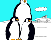 Dibuix Família pingüí  pintat per Cel