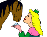 Dibuix Princesa i cavall pintat per caterina