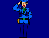 Dibuix Policia saludant pintat per ALBA