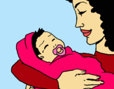 Dibuix Mare amb la seva nadó II pintat per kainat