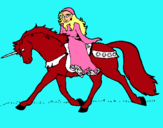 Dibuix Princesa en unicorn  pintat per laura