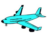 Dibuix Avió de passatgers  pintat per borg