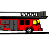 Dibuix Camió de bombers amb escala  pintat per fca
