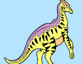 Dibuix Parasaurolofus amb ratlles  pintat per pere