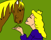Dibuix Princesa i cavall pintat per berta  f