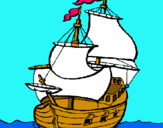 Dibuix Vaixell pintat per mar diz sanchez