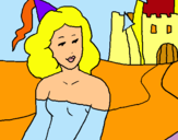 Dibuix Princesa i castell pintat per marta c