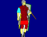 Dibuix Soldat romà  pintat per drci.