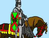 Dibuix Cavaller a cavall pintat per Irene i Carlota