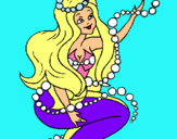 Dibuix Sirena entre bombolles pintat per emma marti