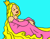 Dibuix Princesa relaxada pintat per Mireia Blanco            