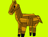 Dibuix Cavall de Troia pintat per ari