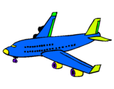 Dibuix Avió de passatgers  pintat per gemma