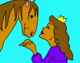 Dibuix Princesa i cavall pintat per Natàlia