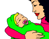 Dibuix Mare amb la seva nadó II pintat per helena