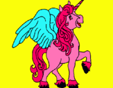Dibuix Unicorn amb ales pintat per andrea diaz jimenez