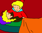 Dibuix La princesa dorment i el príncep pintat per JENEBA    TOURAY
