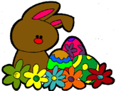 Dibuix Conillet de Pasqua pintat per jana