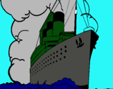 Dibuix Vaixell de vapor pintat per sam y tyf