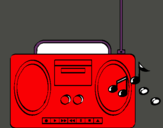 Dibuix Radio cassette 2 pintat per au   nicolas