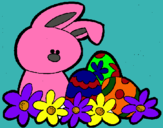 Dibuix Conillet de Pasqua pintat per anònim