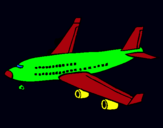 Dibuix Avió de passatgers  pintat per blanquet
