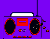 Dibuix Radio cassette 2 pintat per aniol