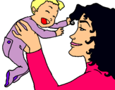 Dibuix Mare amb la seva nadó pintat per Noa