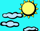 Dibuix Sol i núvols 2 pintat per Laia