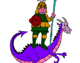 Dibuix Sant Jordi i el drac pintat per ariadna
