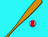 Dibuix Bat i bola de beisbol pintat per MARTI
