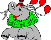 Dibuix Elefant amb 3 globus pintat per nil ferrarons