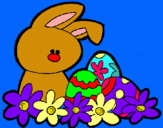 Dibuix Conillet de Pasqua pintat per MARTA