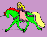 Dibuix Princesa en unicorn  pintat per Maria afonso